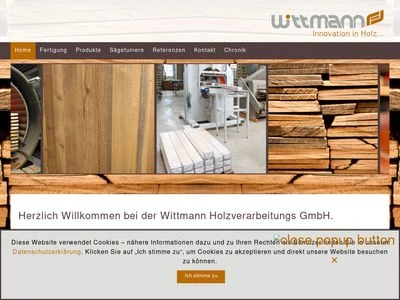 Website von Wittmann Holzverarbeitungs GmbH