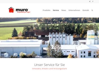 Website von muro Bauprodukte GmbH