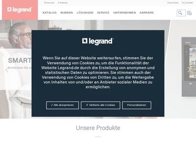 Website von Legrand GmbH