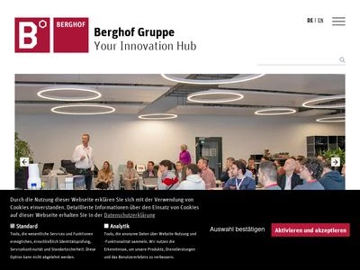 Website von Berghof GmbH