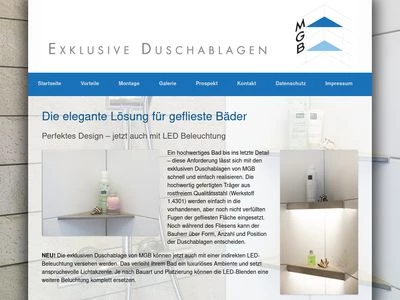 Website von MGB Duschablagen