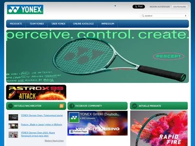 Website von YONEX GmbH