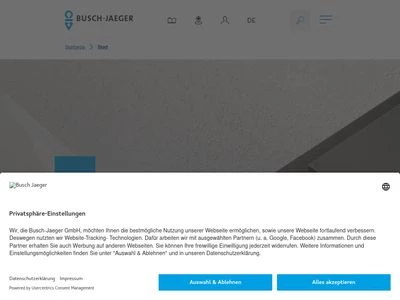 Website von Busch-Jaeger Elektro GmbH