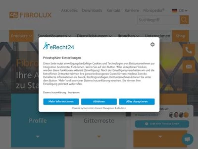 Website von Fibrolux GmbH