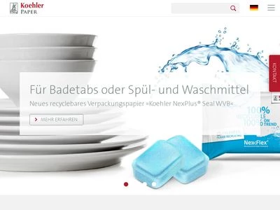 Website von Papierfabrik August Koehler SE