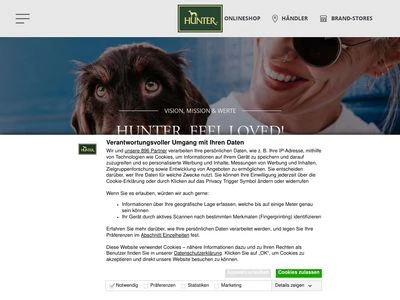 Website von HUNTER International GmbH