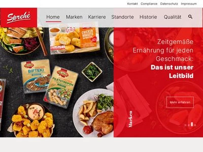 Website von Sprehe Geflügel- und Tiefkühlfeinkost Handels GmbH & Co. KG