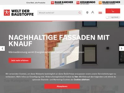 Website von Saxonia Baustoffe GmbH