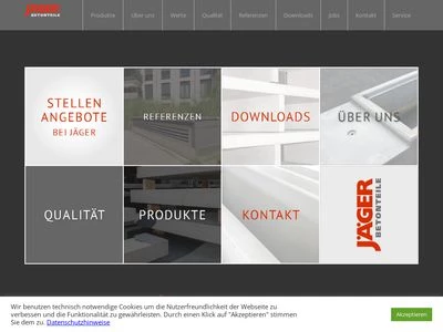 Website von Bernhard Jäger Betonwerk GmbH & Co.KG