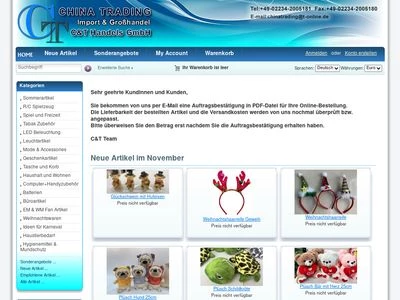 Website von C&T Handels GmbH