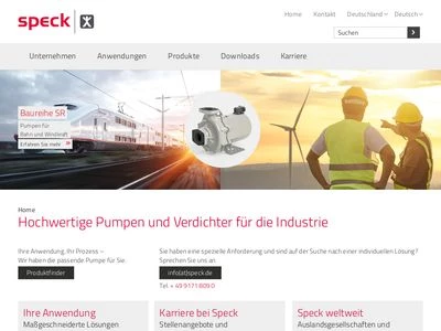 Website von Speck Pumpen Walter Speck GmbH & Co. KG