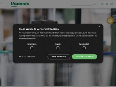 Website von thoenes Dichtungstechnik GmbH