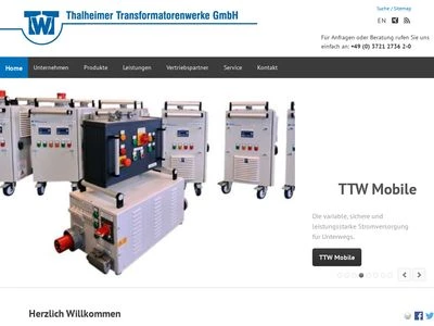 Website von Thalheimer Transformatorenwerke GmbH