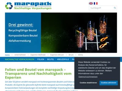 Website von maropack GmbH & Co. KG