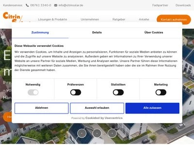 Website von CitrinSolar GmbH Energie- und Behältertechnik