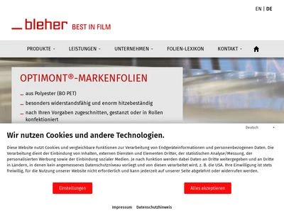 Website von Bleher Folientechnik GmbH