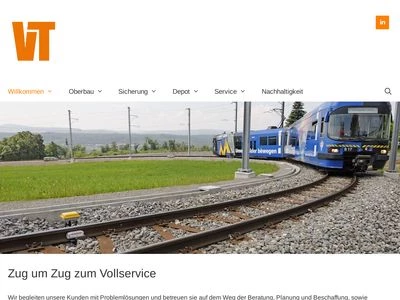 Website von VT Verkehrs- und Industrietechnik AG