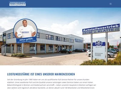 Website von Autoteilevertrieb Heise u. Klatte GmbH