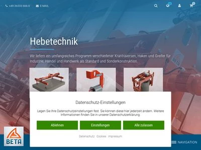 Website von BETA Maschinenbau GmbH & Co. KG