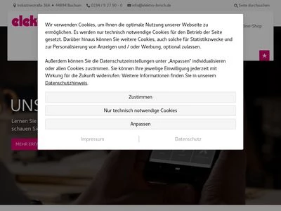 Website von Elektro Brisch GmbH & Co. KG Fachgroßhandel 