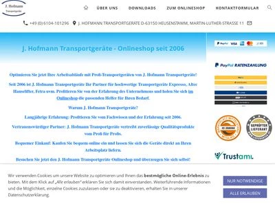 Website von J. Hofmann Transportgeräte