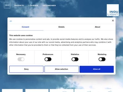 Website von INDU LIGHT Produktion & Vertrieb GmbH