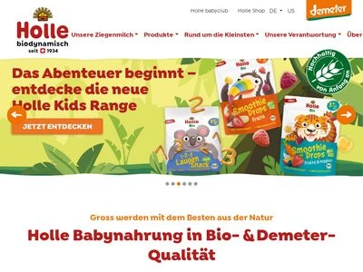 Website von Holle baby food AG