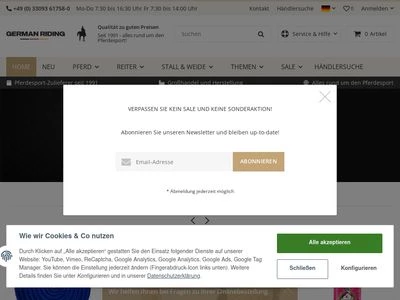 Website von German Riding GmbH