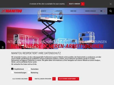 Website von Manitou Deutschland GmbH