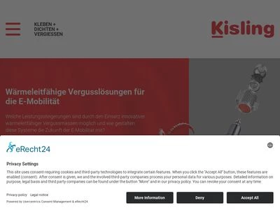 Website von Kisling Deutschland GmbH