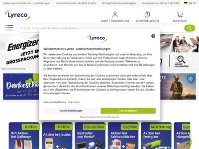 Website von Lyreco Deutschland GmbH