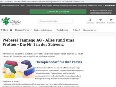 Website von Weberei Tannegg AG