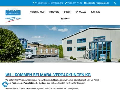 Website von MABA-VERPACKUNGEN KG