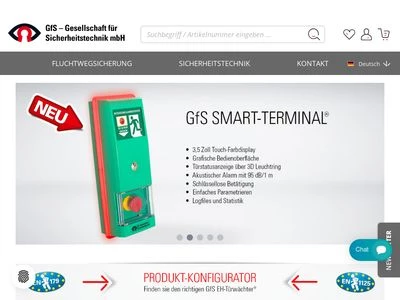 Website von GfS-Gesellschaft für Sicherheitstechnik mbH