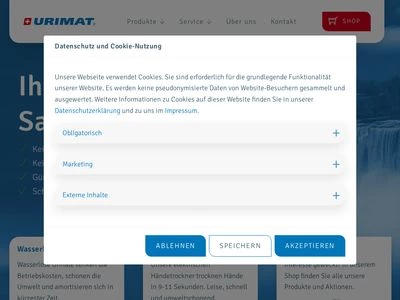 Website von URIMAT Deutschland AG