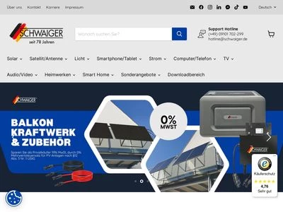 Website von Schwaiger GmbH