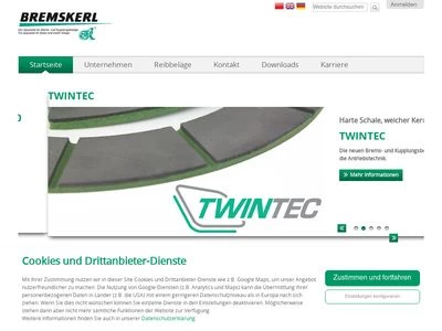 Website von BREMSKERL-REIBBELAGWERKE Emmerling GMBH & CO. KG