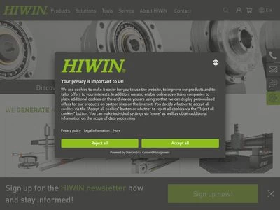 Website von HIWIN GmbH