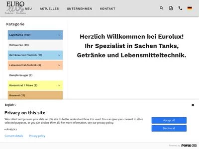 Website von Eurolux GmbH & Co. KG