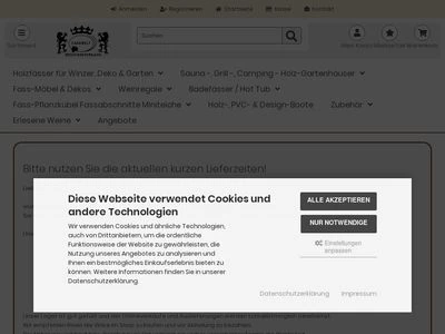 Website von WEINFASSVERSAND-FASSWELT JUNIT-IMPEX