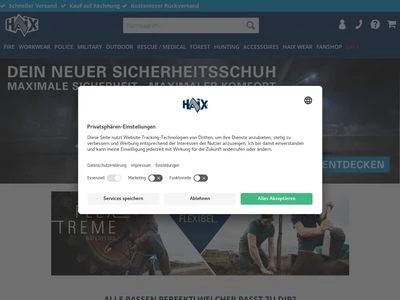 Website von HAIX Schuhe Produktions und Vertriebs GmbH