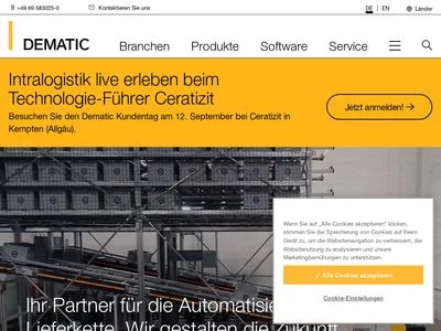 Website von Dematic GmbH