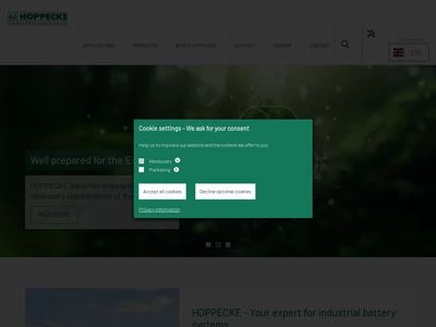 Website von Accumulatorenwerke HOPPECKE Carl Zoellner & Sohn GmbH