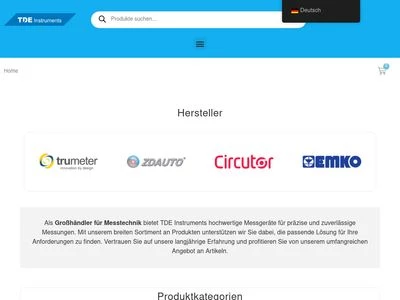 Website von TDE Instruments GmbH