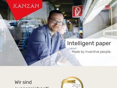 Website von KANZAN Spezialpapiere GmbH