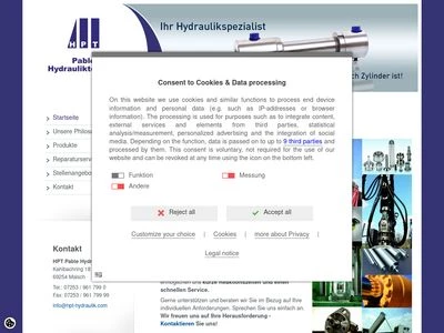 Website von HPT Pable Hydrauliktechnik