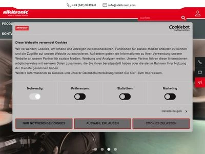 Website von alki TECHNIK GmbH