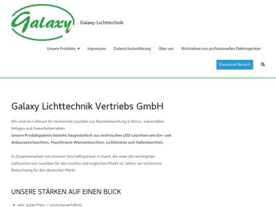 Website von Galaxy Lichttechnik Vertriebs GmbH