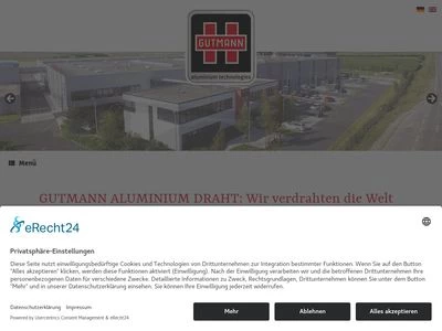 Website von GUTMANN ALUMINIUM DRAHT GMBH