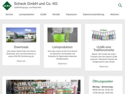 Website von Scheck GmbH & Co. KG